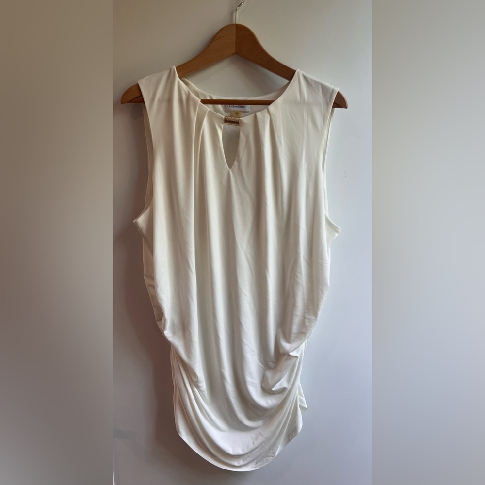 Calvin Klein White Sleeveless Top